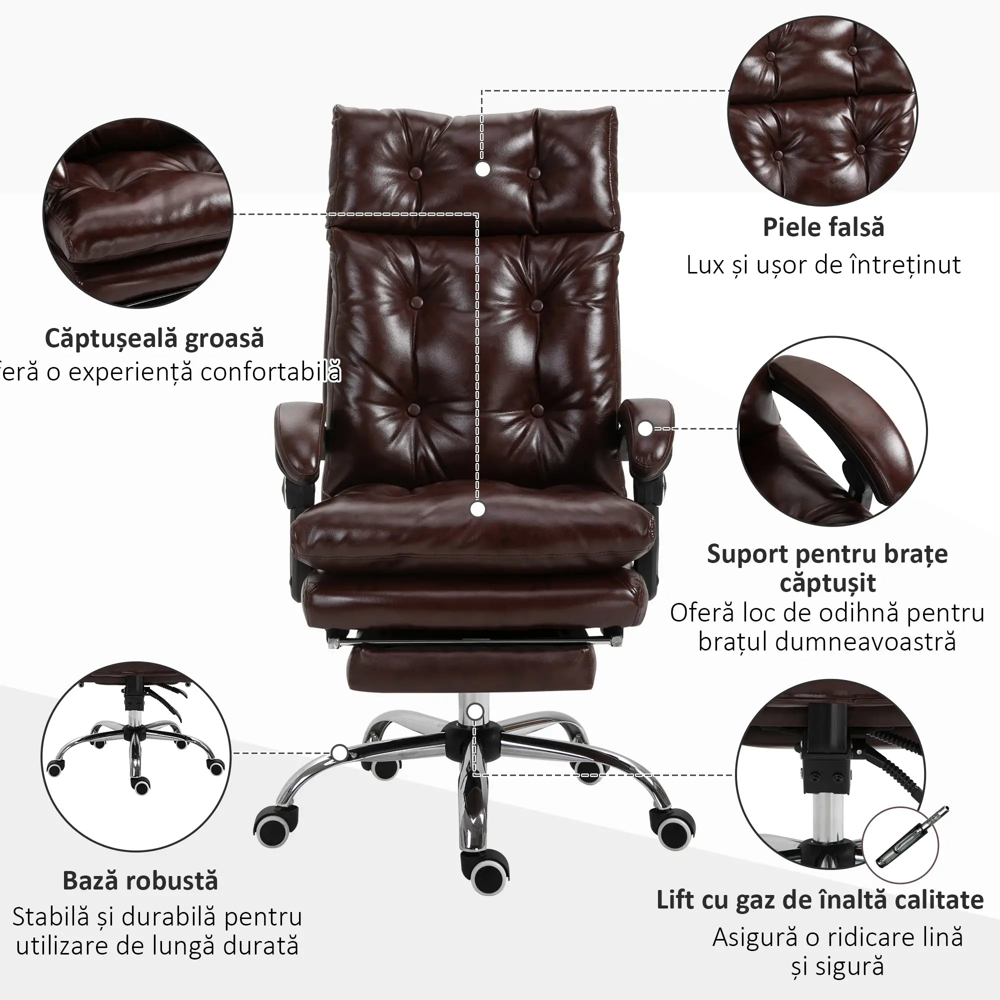 Scaun Executiv: Luxul Clasic și Ergonomia Modernă pentru Biroul Tău