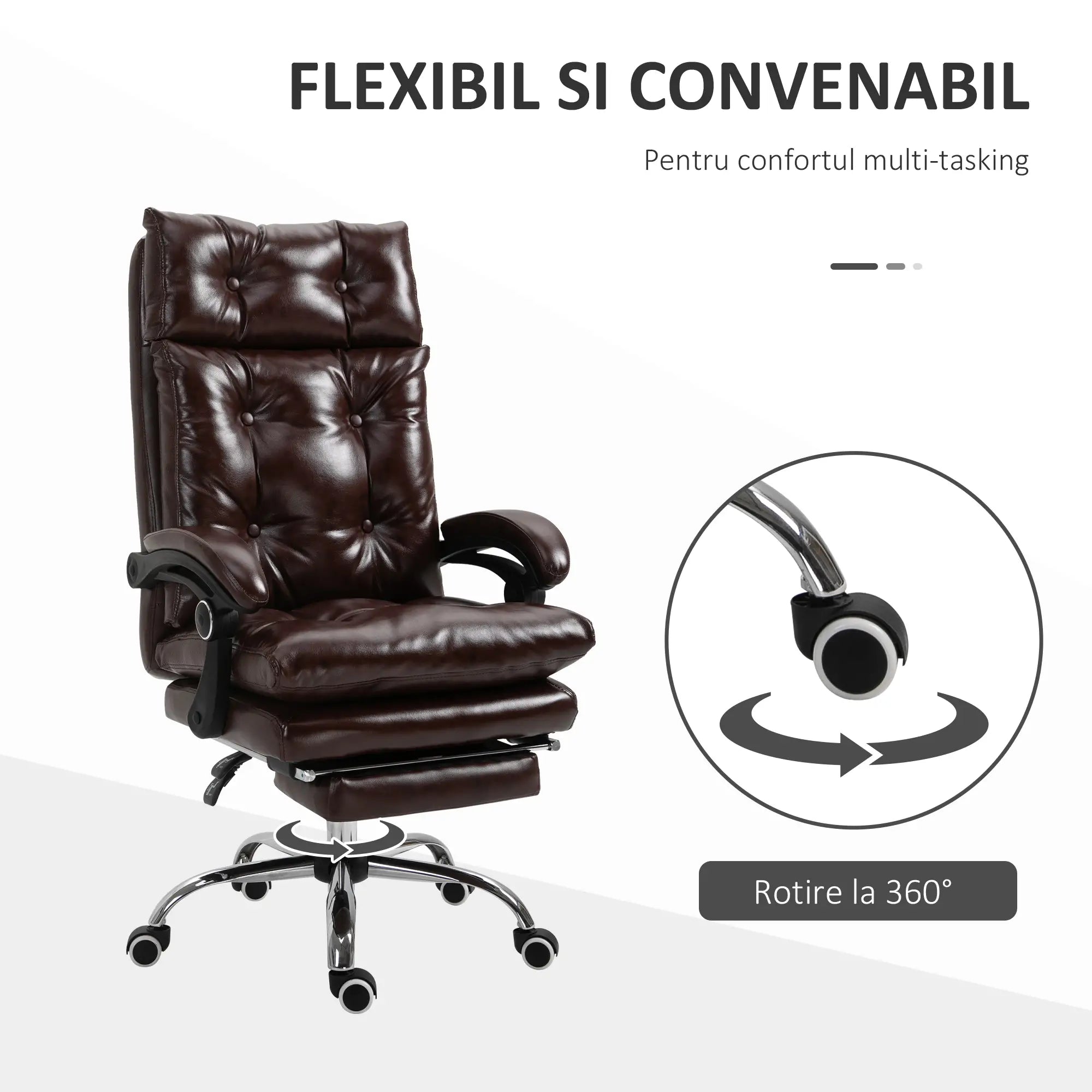 Scaun Executiv: Luxul Clasic și Ergonomia Modernă pentru Biroul Tău