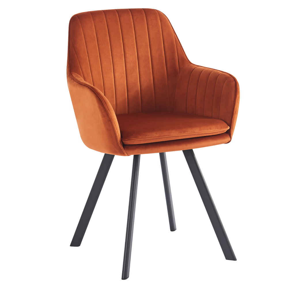 Scaun dining moderne, ţesătură Velvet teracot, RUST