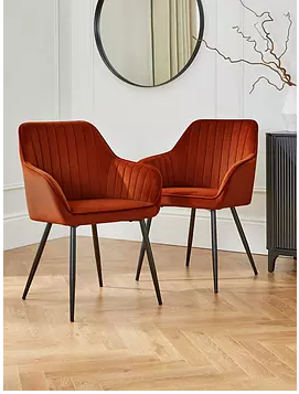 Scaun dining moderne, ţesătură Velvet teracot, RUST