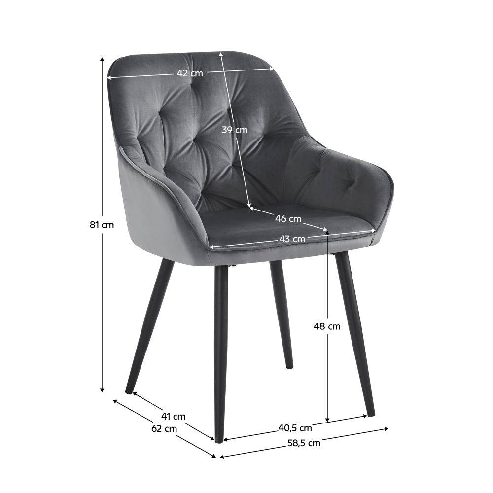 Scaune Bucatarie, Velvet, Contemporan luxury maro deschis/negru/gri, VERO