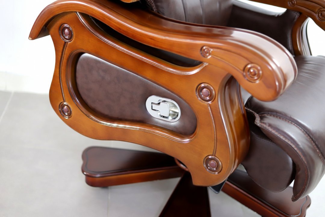 Scaune birou, tapitat piele naturala 116A Maro, lemn masiv, L80xA75xH75 cm - CentrumScaune.ro