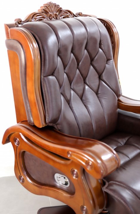 Scaune birou, tapitat piele naturala 116A Maro, lemn masiv, L80xA75xH75 cm - CentrumScaune.ro