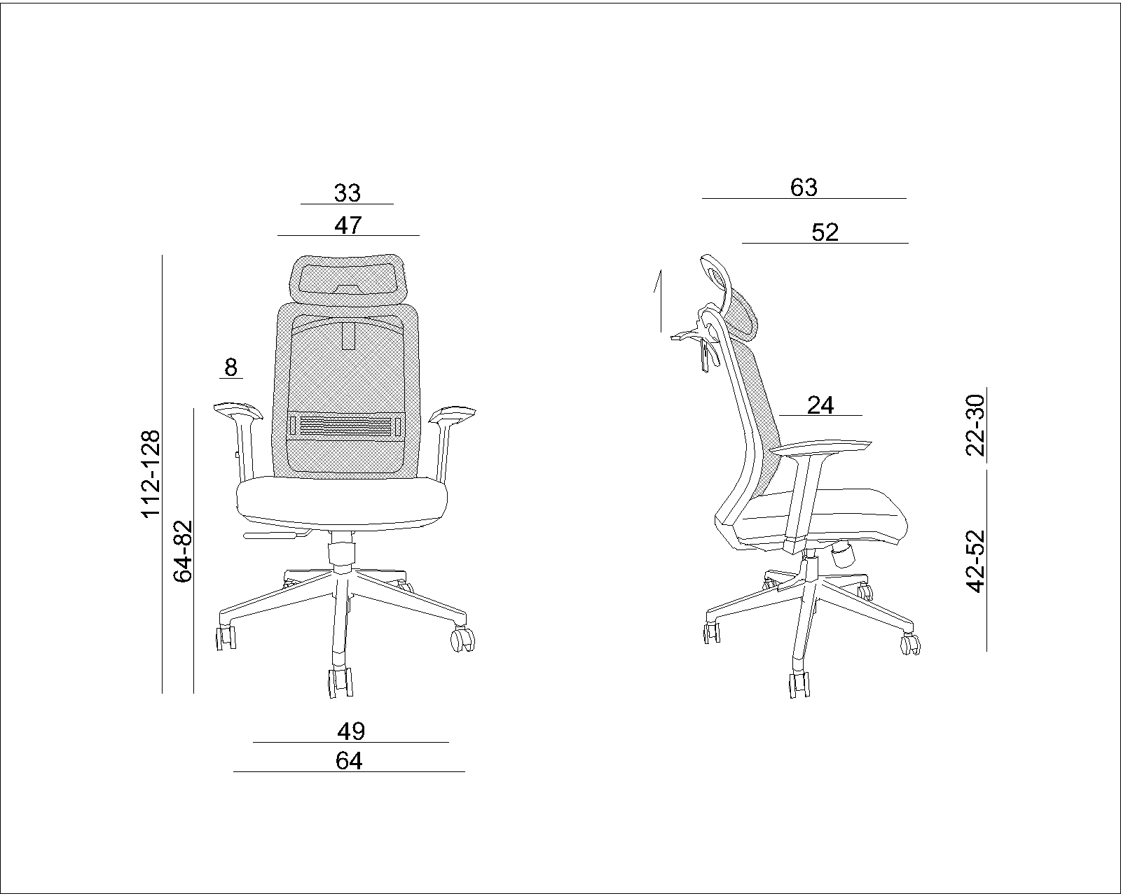 Scaune de birou ergonomice, cotiere reglabile, Synchron, cuier pe spatar, lombar reglabil, Asos