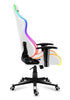 Scaun gaming, piele perforata, sistem iluminare LED RGB,  Alb