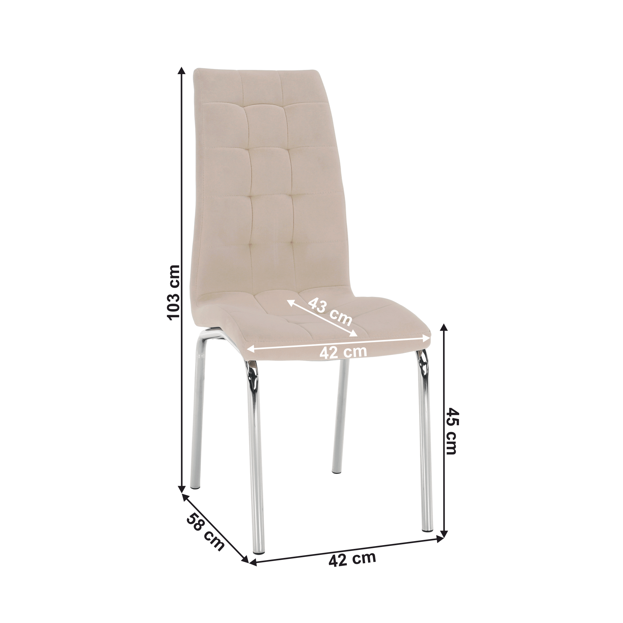 Scaune bucatarie bej cromate Dalia