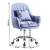 Scaune Birou Rotative Catifea, Brate Tapitate, Albastru, PALAN