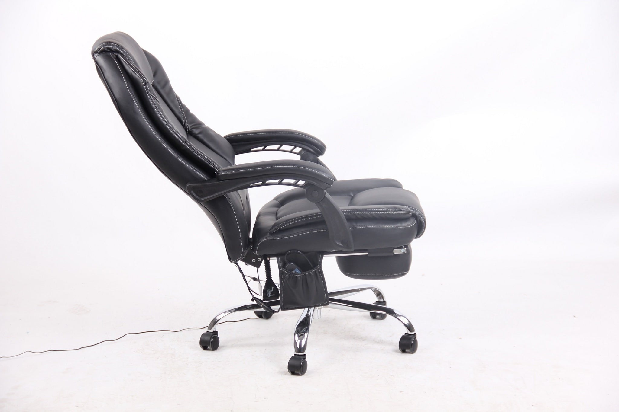 Scaun Birou Masaj, Negru, recliner, suport picioare, 72001