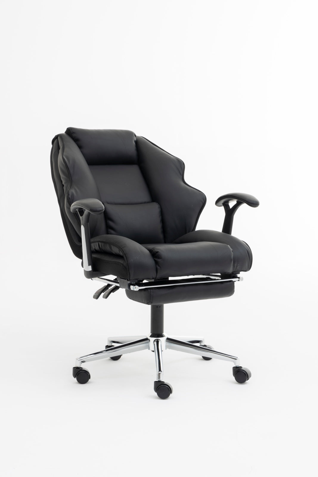 Scaun directorial recliner, suport picioare, Alb perlat 051 - CentrumScaune.ro