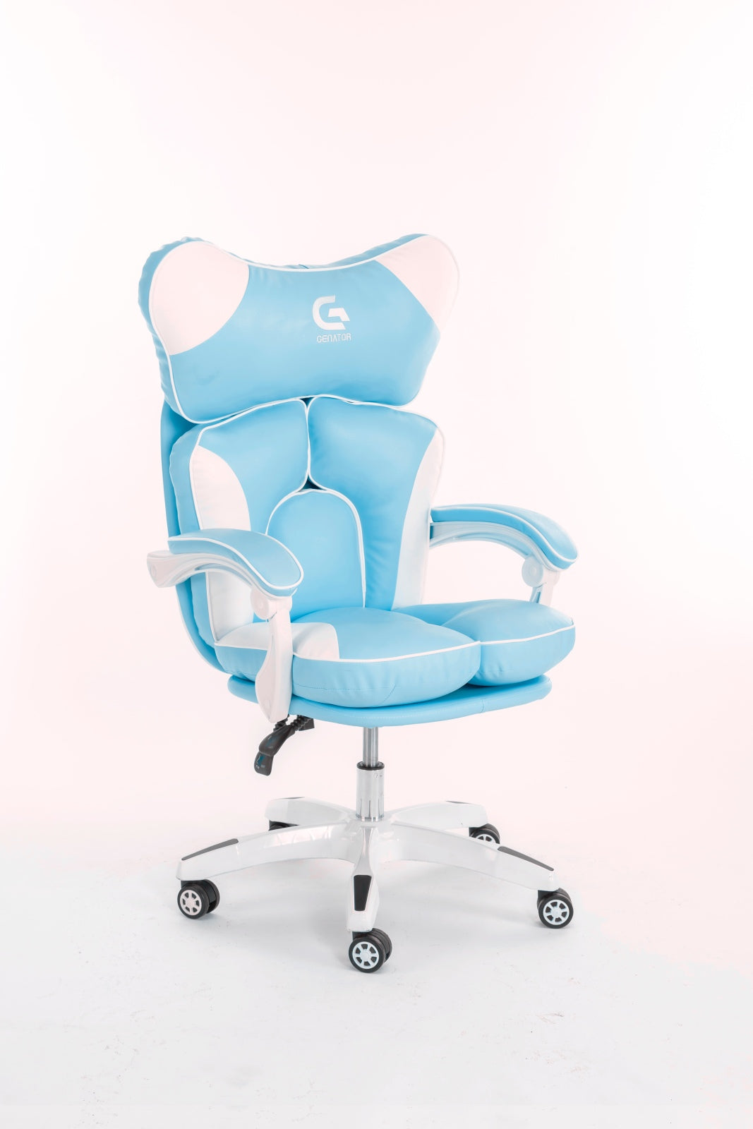 Scaune gaming femei, scaun birou, burete bufant, piele ecologică, Roz/Alb 003 - CentrumScaune.ro