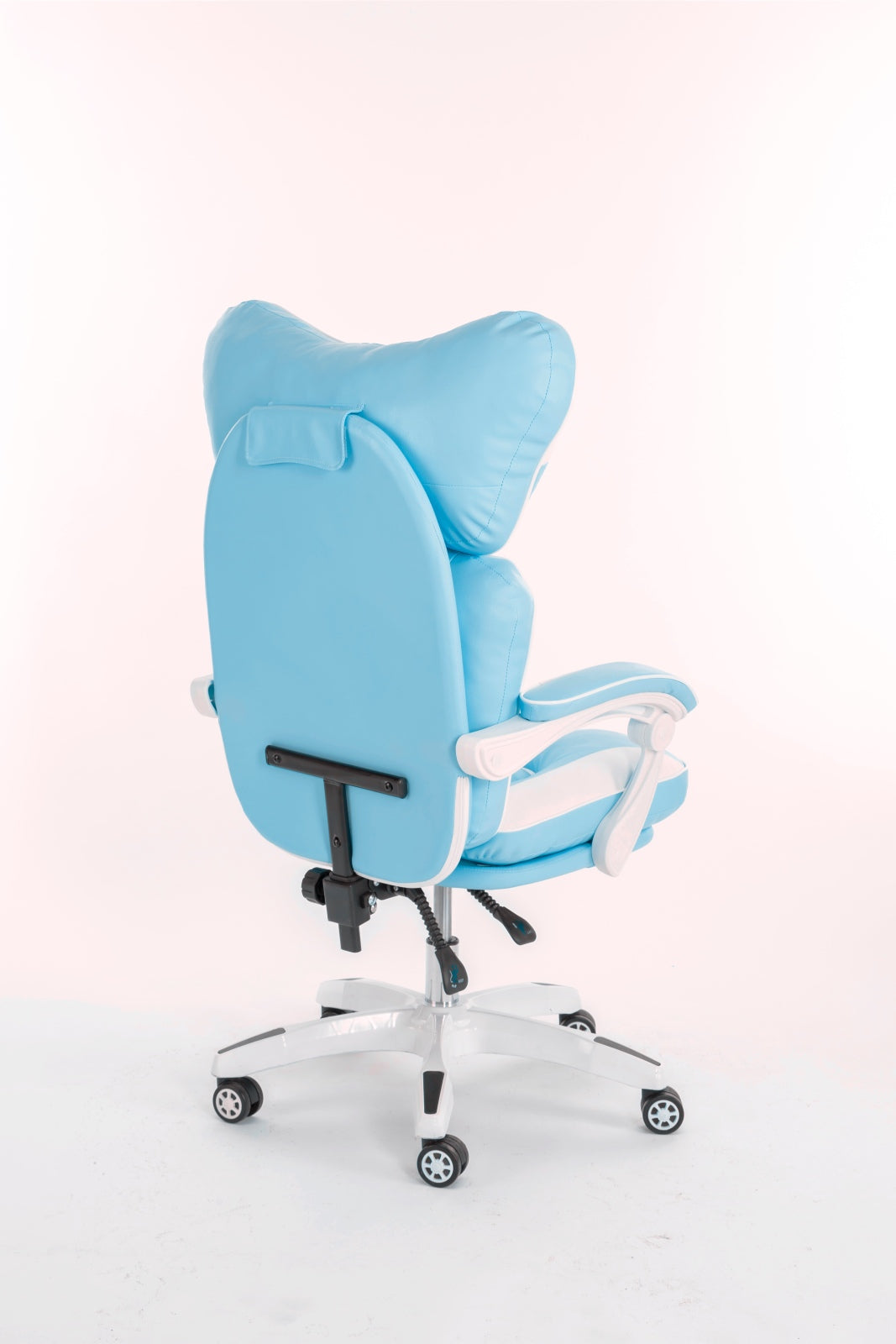 Scaune gaming femei, scaun birou, burete bufant, piele ecologică, Roz/Alb 003 - CentrumScaune.ro