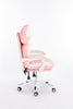 Scaune gaming femei, scaun birou, burete bufant, piele ecologică, Roz/Alb 003