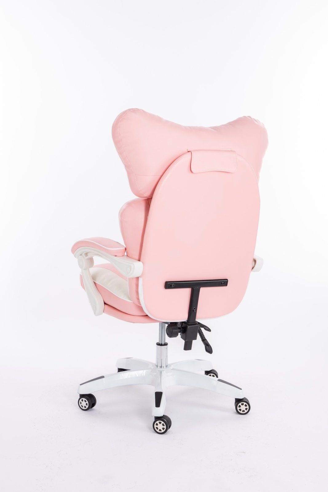 Scaune gaming femei, scaun birou, burete bufant, piele ecologică, Roz/Alb 003