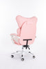 Scaune gaming femei, scaun birou, burete bufant, piele ecologică, Roz/Alb 003
