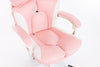 Scaune gaming femei, scaun birou, burete bufant, piele ecologică, Roz/Alb 003