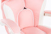 Scaune gaming femei, scaun birou, burete bufant, piele ecologică, Roz/Alb 003