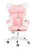Scaune gaming femei, scaun birou, burete bufant, piele ecologică, Roz/Alb 003