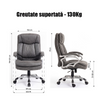 Scaun de Birou Ergonomic și Rotativ – Gri Leathaire