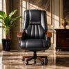 Scaunul Birou Directorial Lemn, Piele Naturala, Negru XL8020 - CentrumScaune.ro