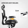 Scaun birou, scaun de birou ergonomic din plasă cu brațe, 3D, spătar inclinabil negru