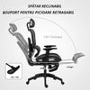 Scaun birou, scaun de birou ergonomic din plasă cu brațe, 3D, spătar inclinabil negru