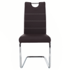Scaune dining sanie metalica piele ecologica maro, Abirea