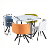 Set Dining Bivis BF-01 (Masă + 4 Scaune Multicolore) – Alb / Negru