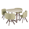 Set Dining Bivis BF-01 (Masă + 4 Scaune Multicolore) – Alb / Negru