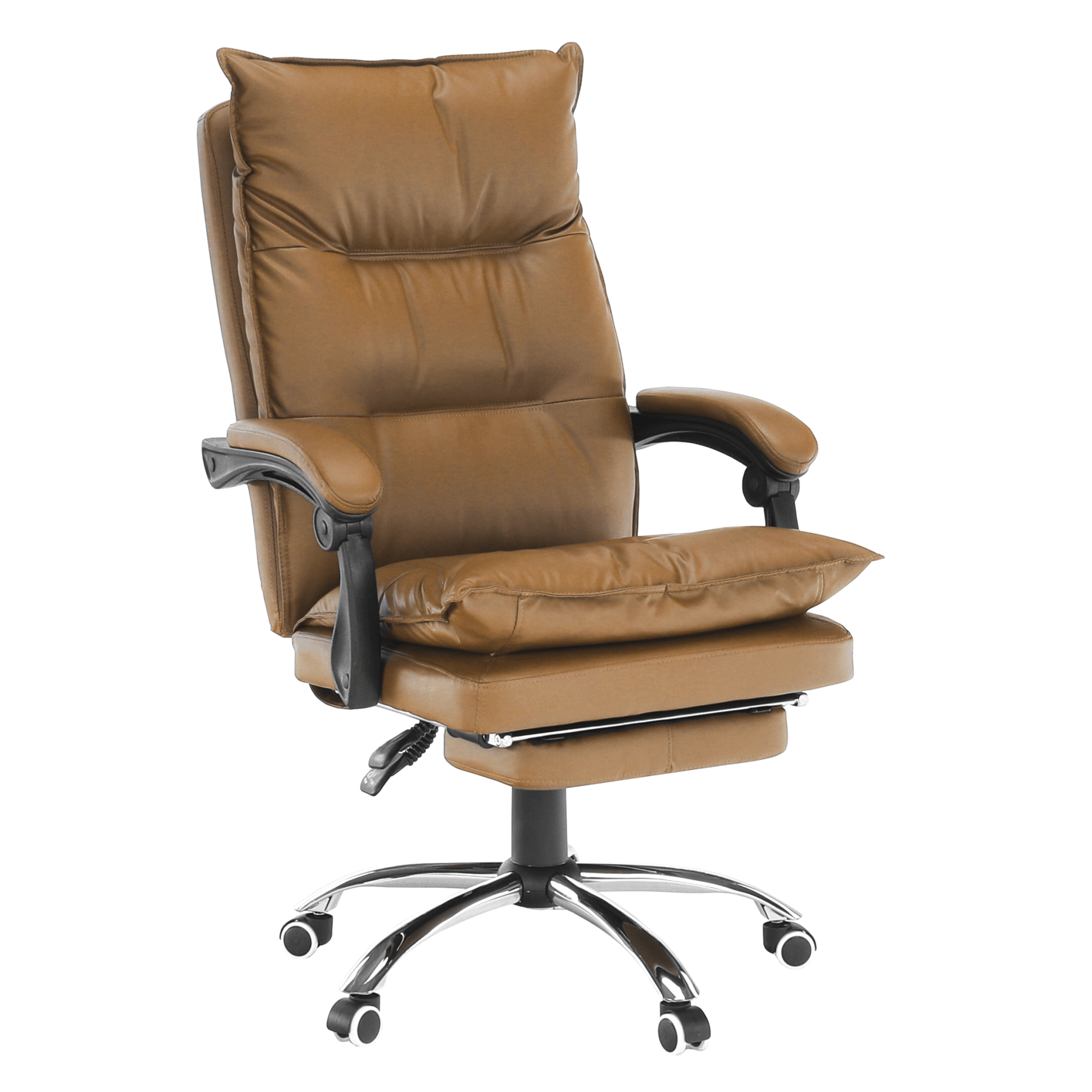 Scaun de birou ergonomic XL1382 cu suport pentru picioare și spătar reglabil - piele ecologică maro