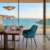 Fotoliu Dining Modern, Țesătură Bouclé, Verde Smarald, Skiathos