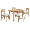 Set de sufragerie 1+4, stejar natural/bej, KALEN