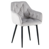 Scaune Dining, Velvet, Gri deschis luminos