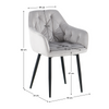 Scaune Dining, Velvet, Gri deschis luminos