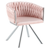 Scaun Dining Rotativ, Roz Pudrat,Catifea - CentrumScaune.ro
