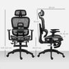 Scaun birou, scaun de birou ergonomic din plasă cu brațe, 3D, spătar inclinabil negru