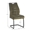 Scaun Dining, Catifea, Arcuri, Verde Kaki