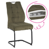 Scaun Dining, Catifea, Arcuri, Verde Kaki
