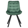 Scaun de dining SAMA, Velvet verde închis cu picioare metalice negre