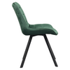 Scaun de dining SAMA, Velvet verde închis cu picioare metalice negre