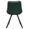 Scaun de dining SAMA, Velvet verde închis cu picioare metalice negre