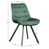Scaun de dining SAMA, Velvet verde închis cu picioare metalice negre