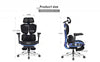 Scaun ergonomic cu brate reglabile 6D,Suport Lombar Reglabil, Tetieră 4D, Sezut Translatie, Reclinare, Suport Picioare, Mesh, Negru/Colorful