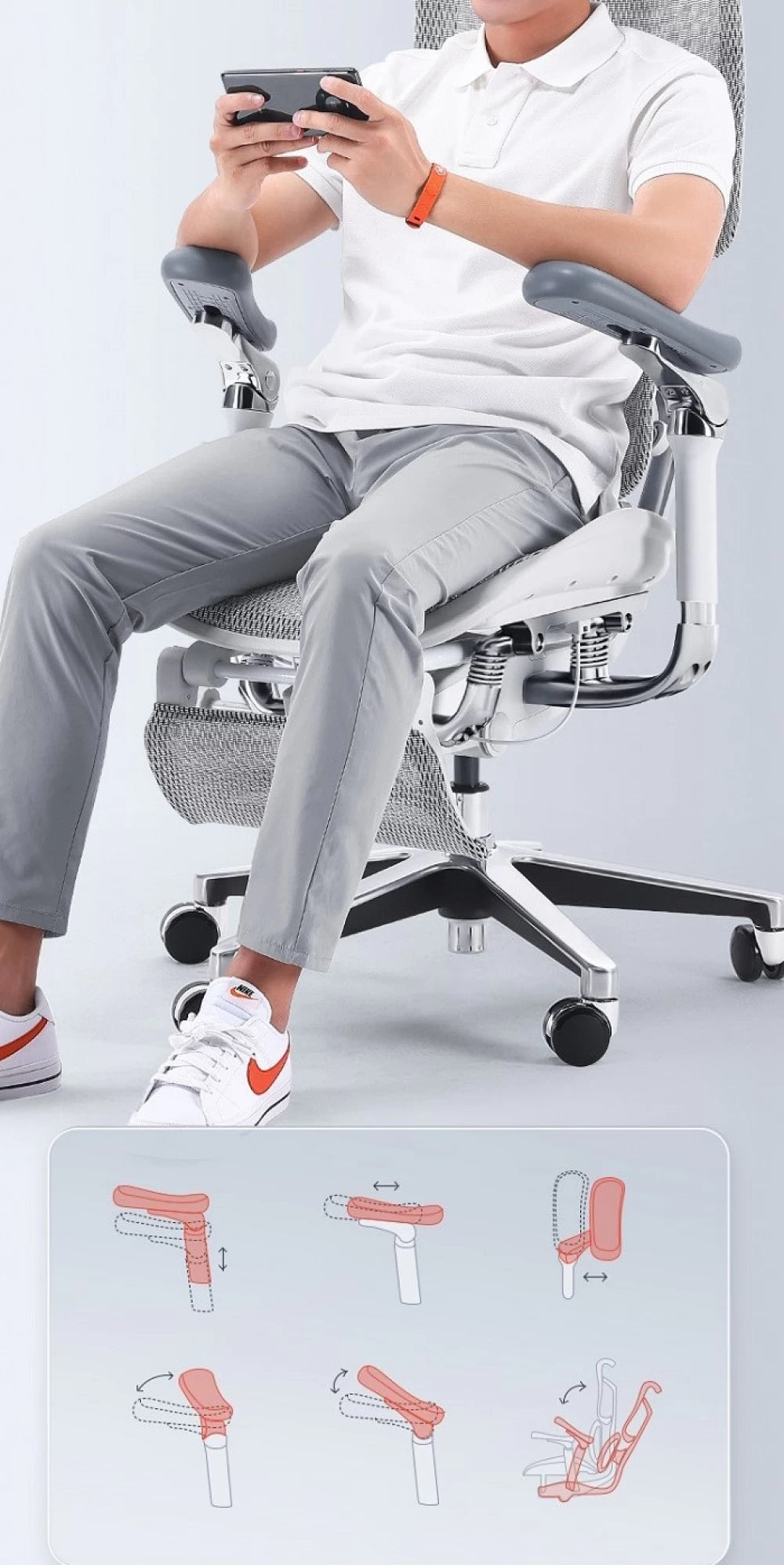 Scaun ergonomic 6D ergonomic mențineți o postură corectă și să preveniți durerile de spate.