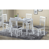 Set Dining Brisbo (Masă + 4 Scaune) – Alb / Gri