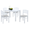Set Scaune + Masa Dining Alba, 1+4, alb/gri bej, SOMEN