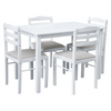 Set Scaune + Masa Dining Alba, 1+4, alb/gri bej, SOMEN