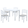 Set Scaune + Masa Dining Alba, 1+4, alb/gri bej, SOMEN