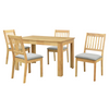 Set de sufragerie 1+4, lemn masiv, natural Autentic. Durabil. 100% Lemn Masiv