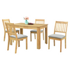 Set de sufragerie 1+4, lemn masiv, natural Autentic. Durabil. 100% Lemn Masiv