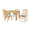 Set de sufragerie 1+4, lemn masiv, natural Autentic. Durabil. 100% Lemn Masiv